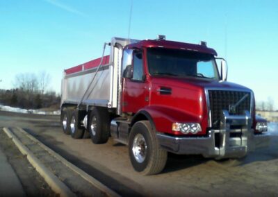 Red dump truck body